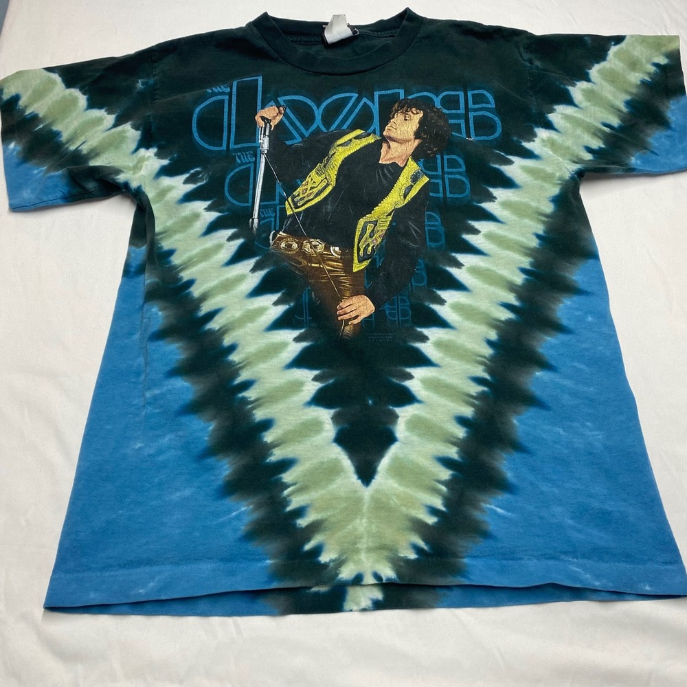 Liquid Blue The Doors Jim Morrison Tie Dye T-Shirt Blue Green Mens Medium USA